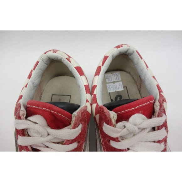 Vans Off The Wall Red Checkered Leather Lace Up Sneakers Shoes Women's 5 - Picture 9 of 10